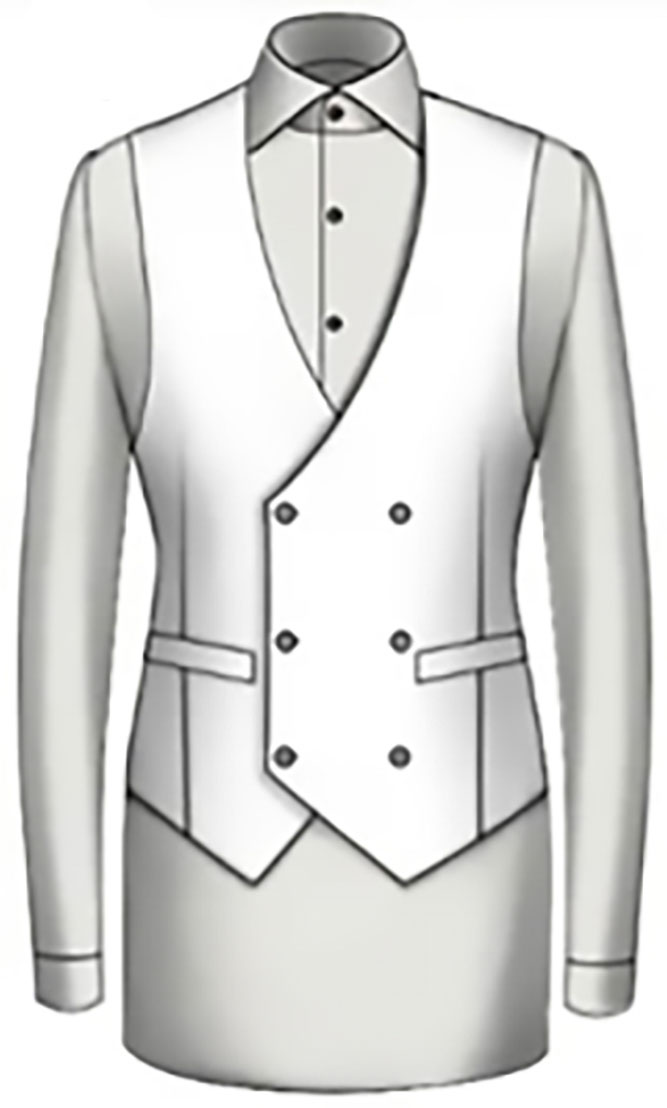 Double Breasted/ V Neck/ Pointed Bottom/ 6 Buttons