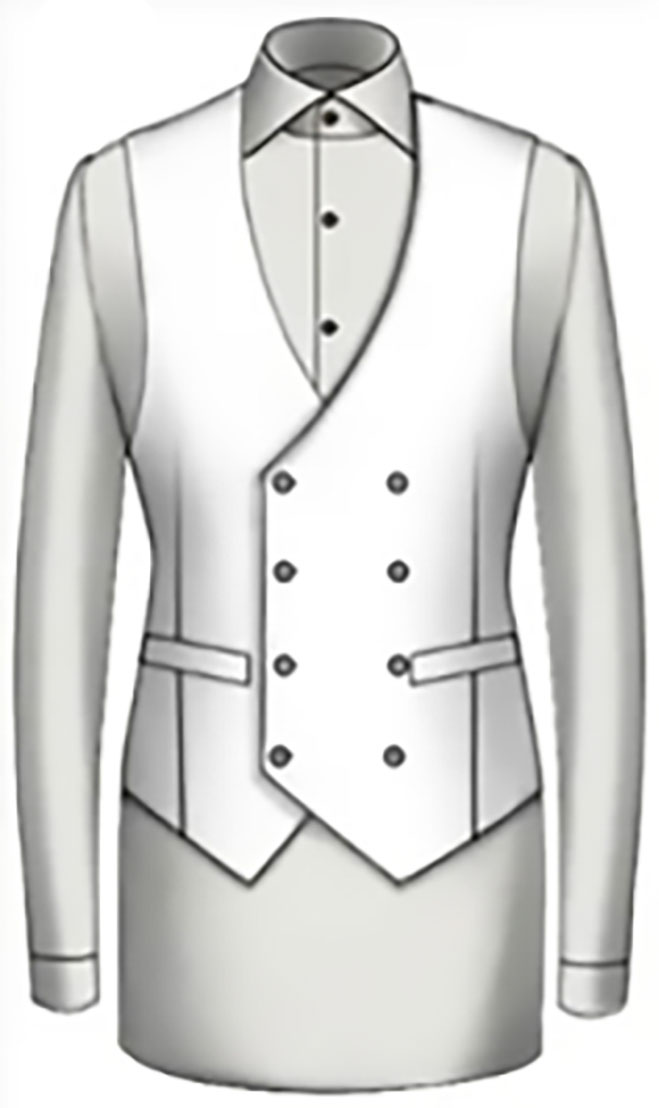 Double Breasted/ V Neck/ Pointed Bottom/ 8 Buttons