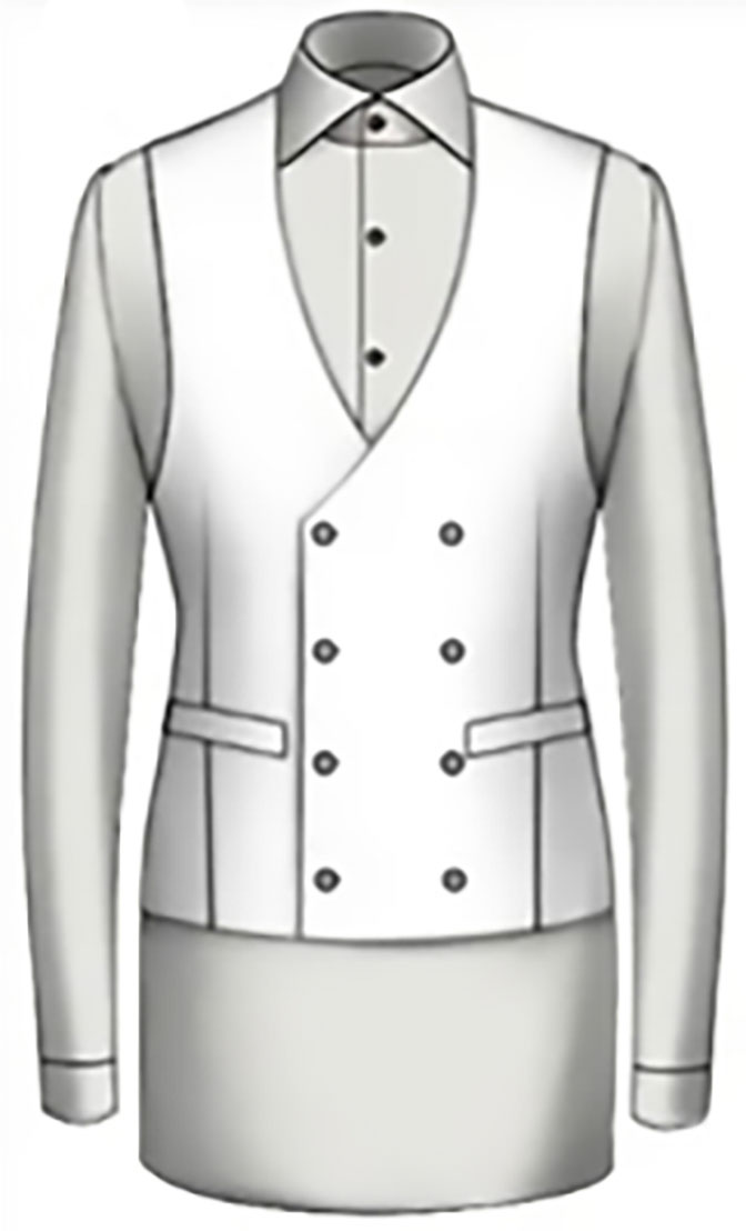 Double Breasted/ V Neck/ In Line Bottom/ 8 Buttons