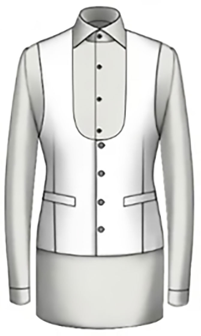 Single Breasted/ U Neck/ Pointed Bottom/ 4 Buttons