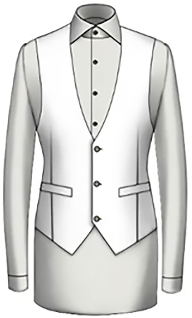 Single Breasted/ V Neck/ Pointed Bottom/ 3 Buttons