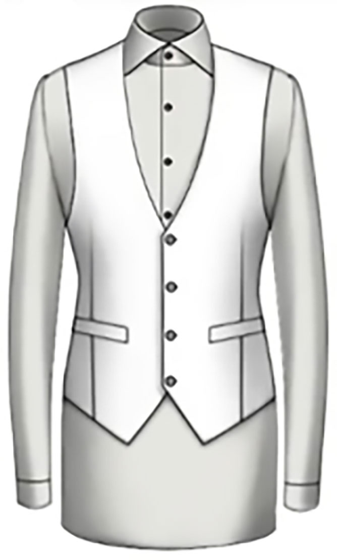 Single Breasted/ V Neck/ Pointed Bottom/ 4 Buttons