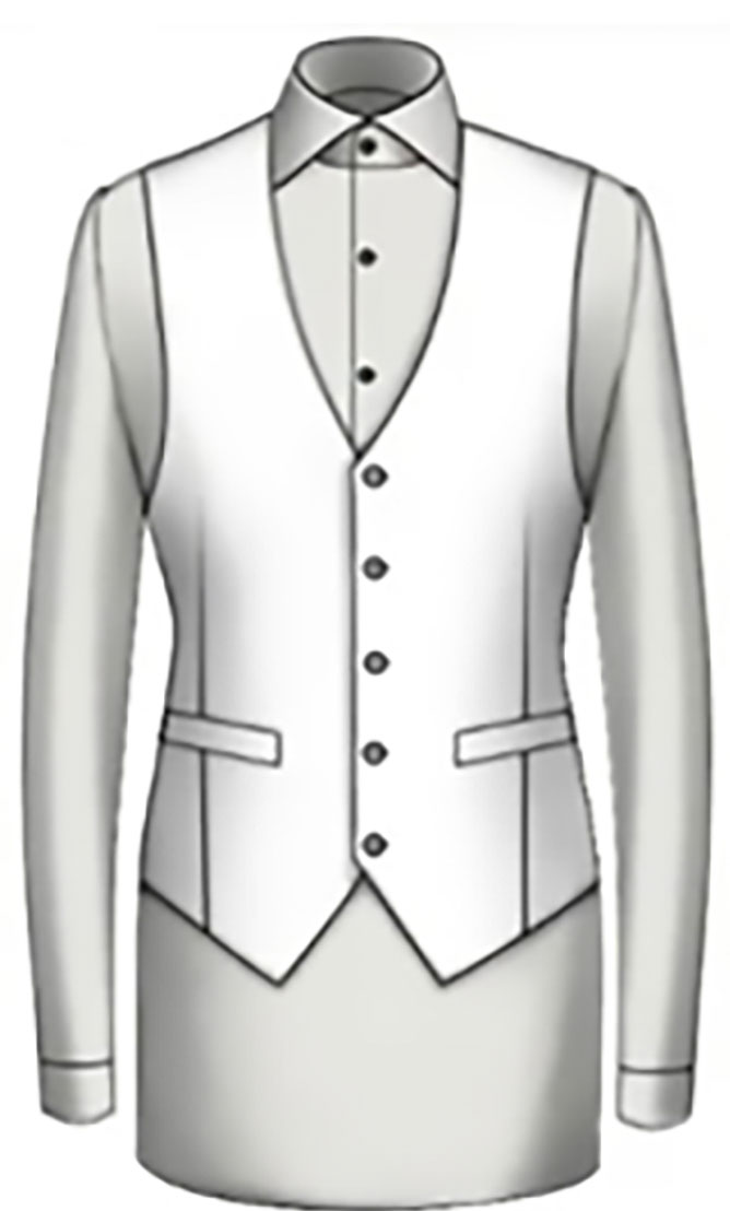 Single Breasted/ V Neck/ Pointed Bottom/ 5 Buttons