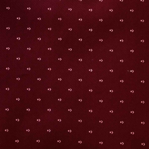 Burgundy w/ White Arrow on Dot Twill