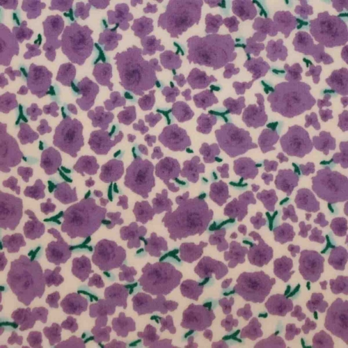 Purple on White Retro Floral