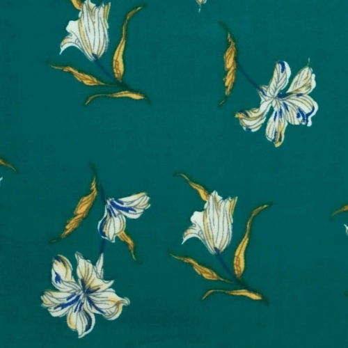 White & Yellow Floral on Teal